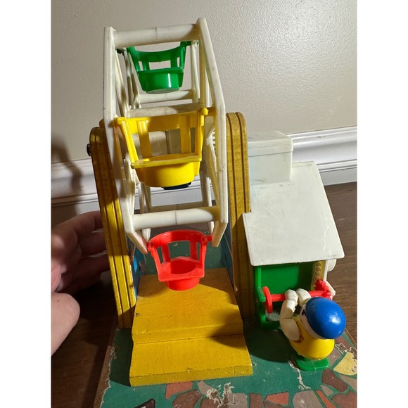 Vintage 1966 Fisher Price Music Box Ferris Wheel Little People Toy Carnival - Picture 4 of 8